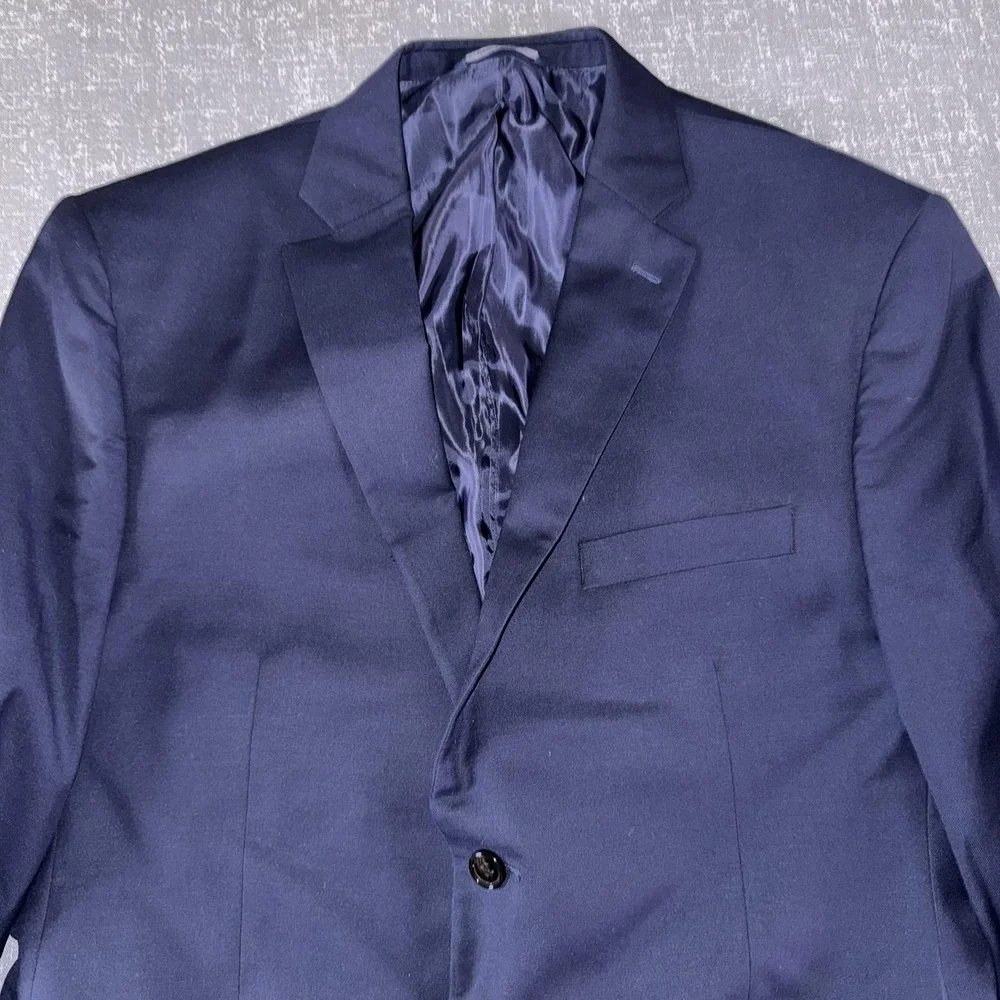 Ralph Ralph Lauren Suit Jacket Mens 44S Blue Wool 2 Button Made In Canada